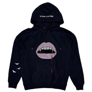 Copes Unisex Limited Edition Rhinestones Blood Is The Delight Hoodie Sweatshirt